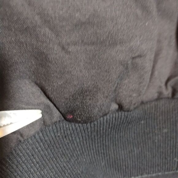 Vintage Mickey & Co Sequined Black Bomber Jacket Size Md Bottoms Up Red Yellow - Picture 8 of 11